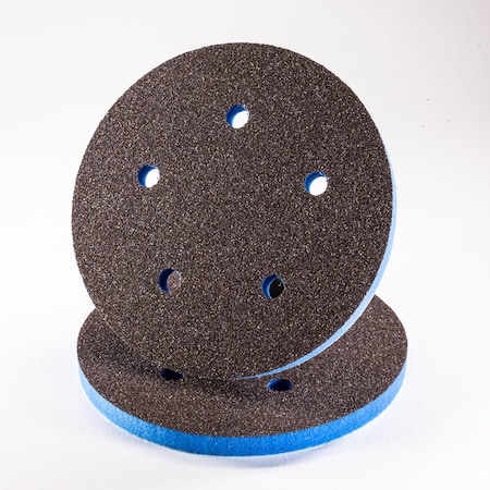 Uneeda EKASILK PLUS 10mm Sponge 5" Very Fine (320-380 Grit Finish) 5 Holes Hook & Loop Sanding Pad, PK10 P-105629
